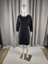 Old Navy Women Black 3/4 Sleeve Knee Length Sweatshirt Cotton Blend Dress Size L