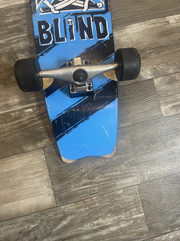 Blind 32in x8in Longboard Skateboard Blue Rare - Image 4 of 4