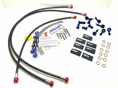 SATZ BREMSSCHLÄUCHE VORNE UND HINTEN CARBON ANSCHLÜSSE BLAU ERGAL HONDA 600 CB F HORNET 2008