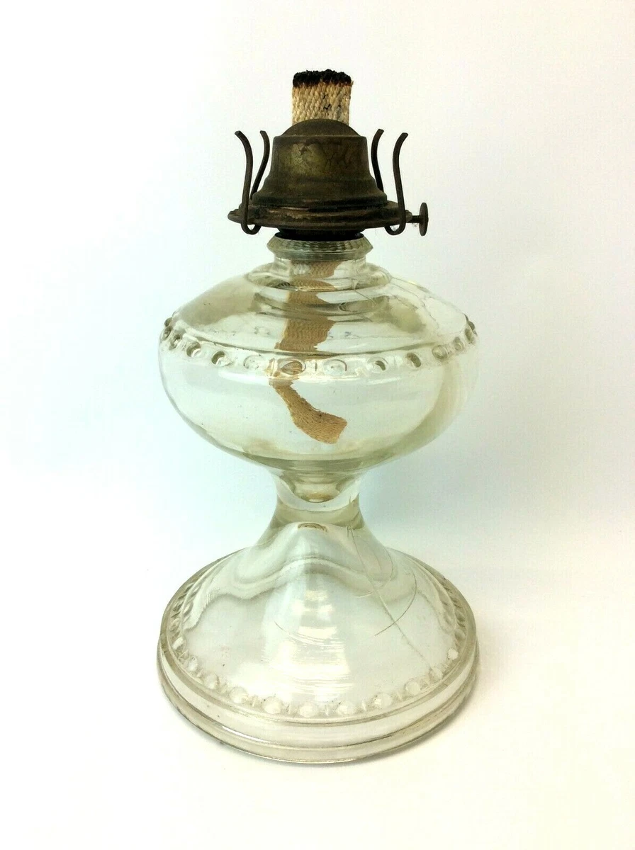 Vintage Used Giant Clear Glass Oil Lamp Burner Decorative Lighting