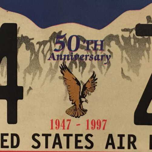USAFA license plate USAF Airman Buckley Shriever Peterson Cheyenne