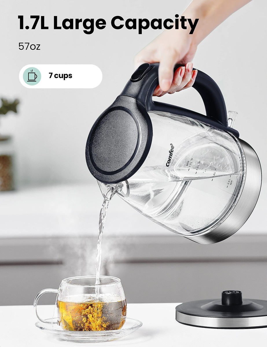 COMFEE' Glass Electric Tea Kettle Hot Water Kettle Electric