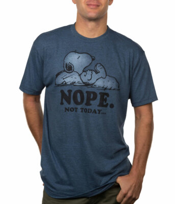 #ad #ad Peanuts Snoopy Nope Not Today Heather Navy T Shirt $19.99