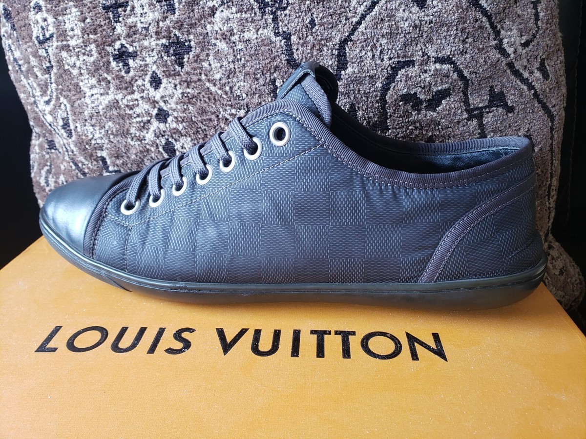 Louis Vuitton Sneakers Black Damier GO 0191  US 10 Louis Vuitton Black Leather and Damier Graphite Canvas High  main image 3