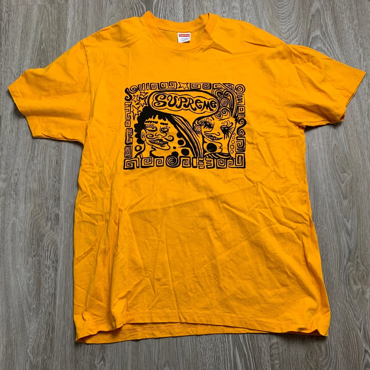 Supreme faces tee bright clearance orange