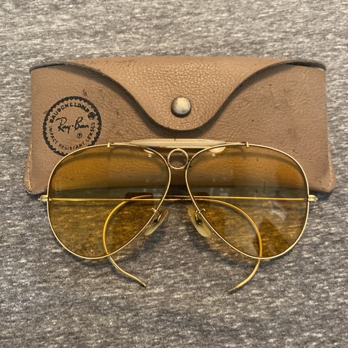 VINTAGE BAUSCH & LOMB RAYBAN ALLWEATHER AMBERMATIC SHOOTING
