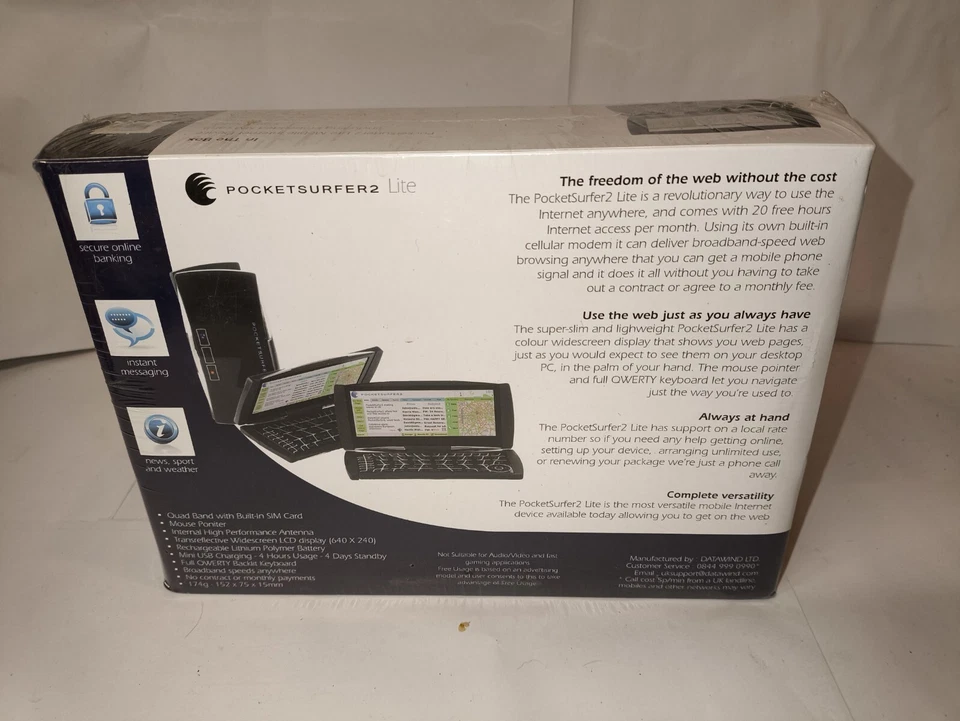 Pocket Surfer 2 Lite Datawind DW-RC04 Boxed Sealed Never Used Collectable  - Image 3 of 4