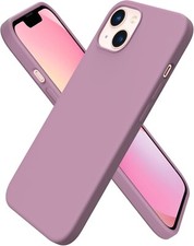 Funda Lila Púrpura 6.1" iPhone 13 Delgada Silicona Líquida 3 Capas Cubierta Completa