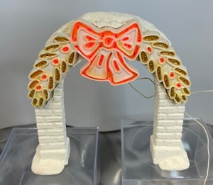 department 56 lighted village accessory arch with bow
