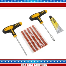 4pc set Car Tubeless Tyre Tire Puncture Repair Plug Kit Needle Patch Fix Tools