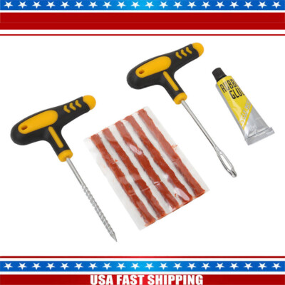4pc set Car Tubeless Tyre Tire Puncture Repair Plug Kit Needle Patch Fix Tools