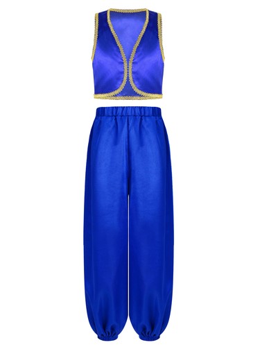 Set bambini ragazzi costume fioriere vestito intrecciato festa fiaba passamanerie pantaloni - Foto 9 di 46