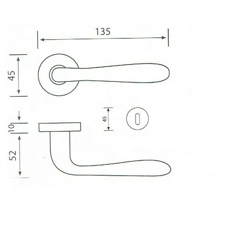 Coppia Maniglia Con Rosetta Cromo Satinata Per Porte Interne - Foto 4