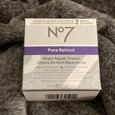 2)No7 PURE RETINOL NIGHT REPAIR CREAM W COLLAGEN PEPTIDE HELPS FINE LINES & WRIN