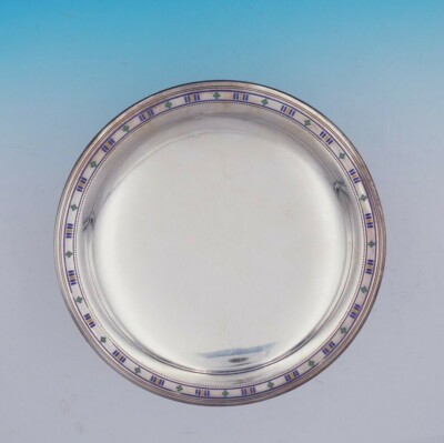 Tiffany and Co Sterling Silver Serving Plate w/Enamel #18670-6018