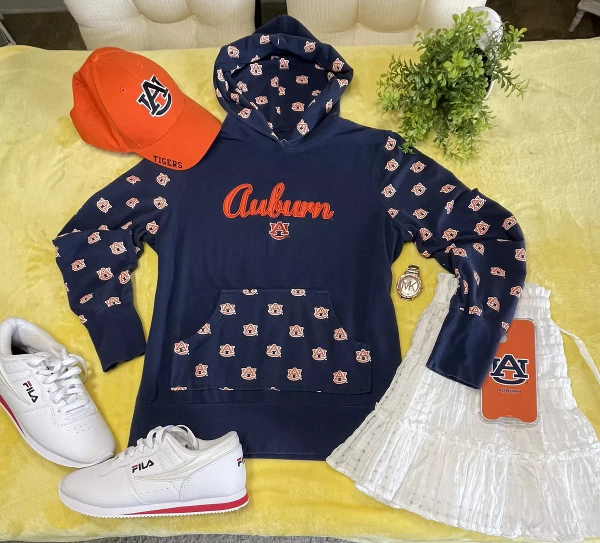 Auburn Tigers Team Logo Arch women s Hoodie Navy Size M but it s