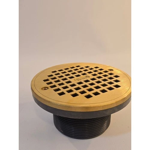 ProFlo PF42848 Plastic Drain Barrel with Brass Grate and Trim Ring Floor Drain - Picture 5 of 7