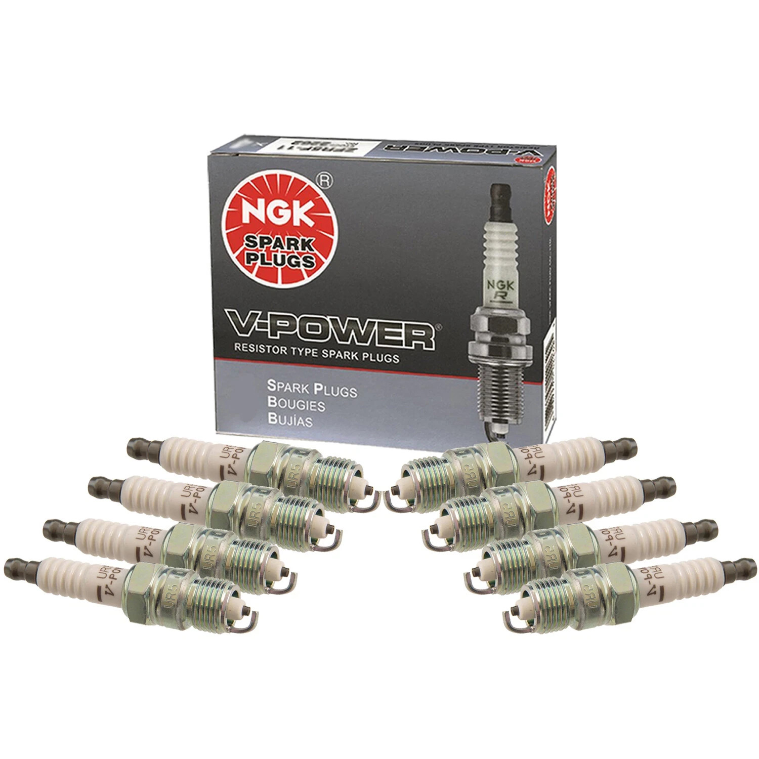 NGK V-Power Set Of 8 Spark Plugs 2771 UR5 for Buick Chevrolet Ford GMC Pontiac