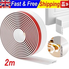 Pack Of 1 2m White Door Draught Excluder Strip Self Adhesive Bottom Seal Draft