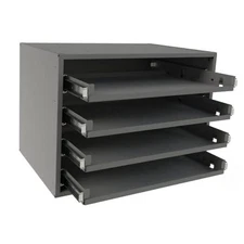 Durham 307B-95 Gray Cold Rolled Steel Bearing Rack for 4 Small Metal 