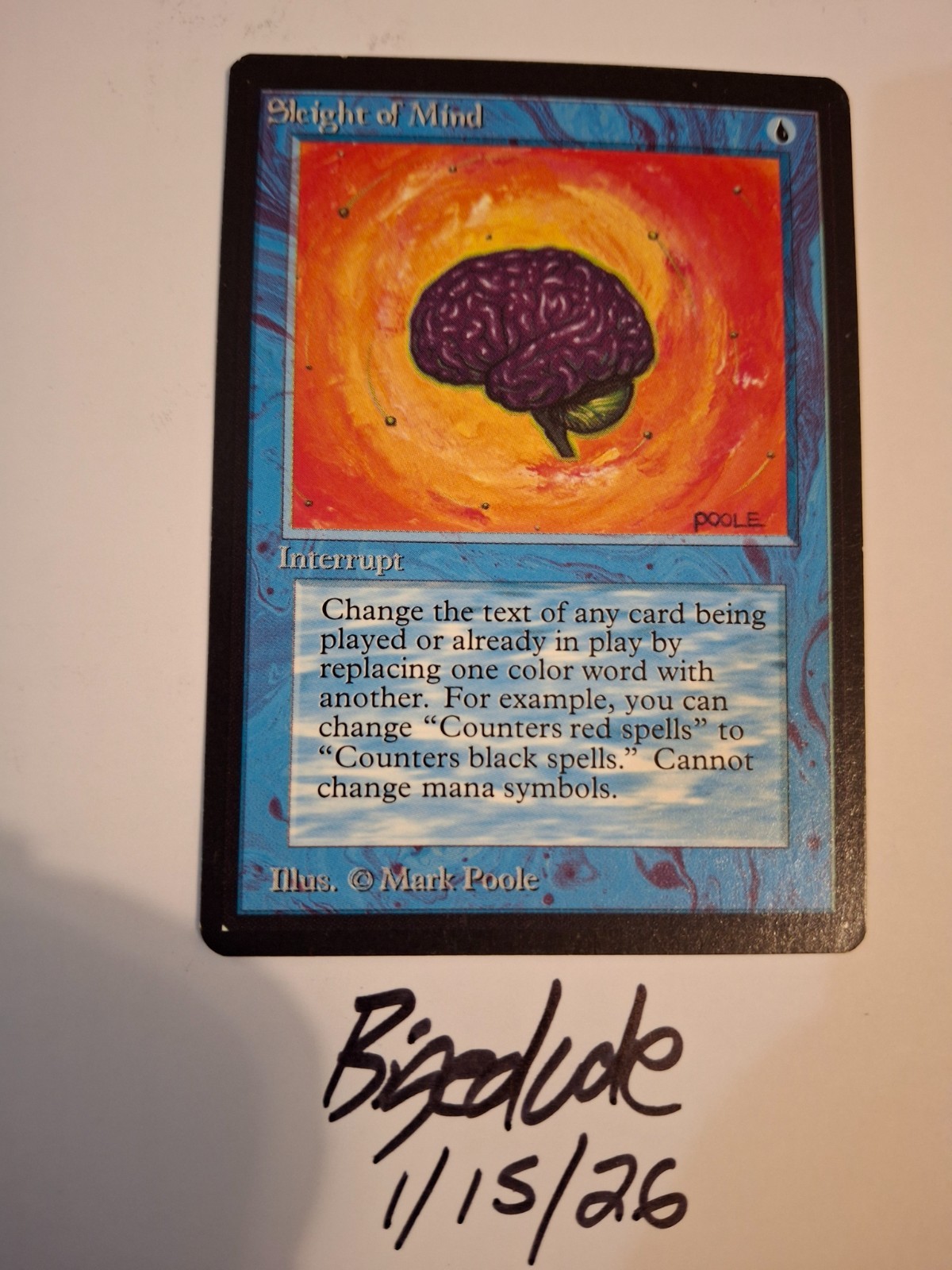 MTG Beta Sleight of Mind - See Pics for Condition - bigedude