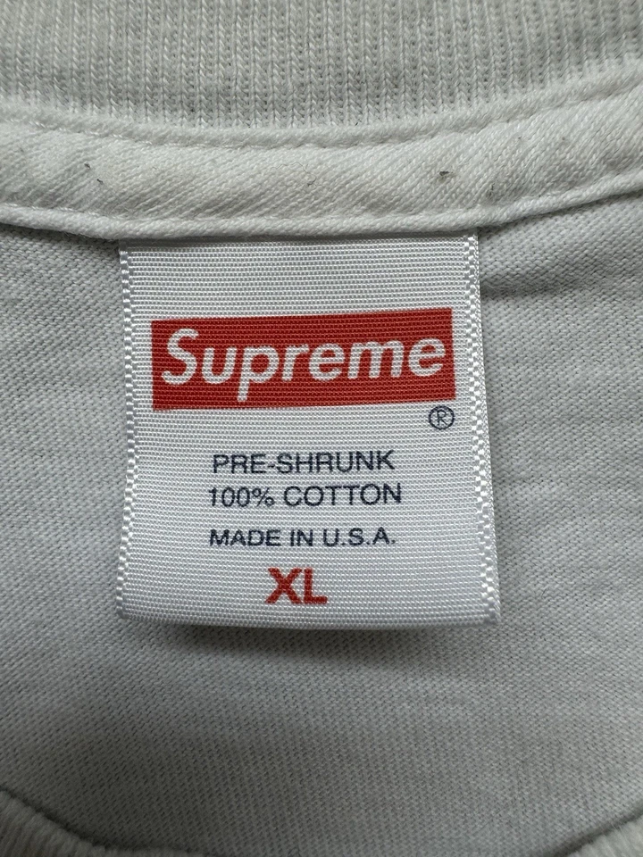 Camiseta de algodón blanca SUPREME Remember FW18 hecha en EE. UU. Foto 3 de 4