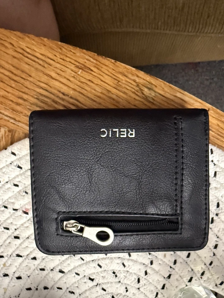 Cartera de cuero de pingüino reliquia con pajarita roja portatarjetas monedero Foto 3 de 4