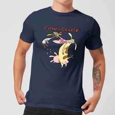 Image of Cow and Chicken Navy T-Shirt Adults | Official Licensed | Navy
