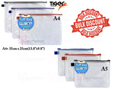 Image of Tiger School Office Stationary A4+ A5 Tuff Bags Pencil Case Clear A4 A5 Wallets