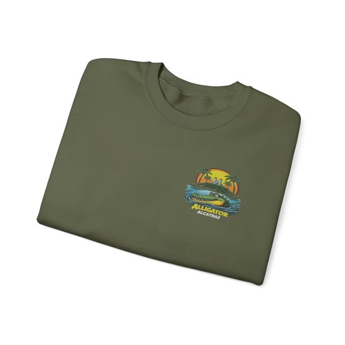 Alligator Sunset Crewneck Sweatshirt | Retro Beach Palm Graphic - Picture 16 of 45