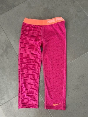 NIKE Pro Dri Fit Capri Legging pink orange XS 34 158 - 164 Stretch Logo Bund - Bild 1 von 4