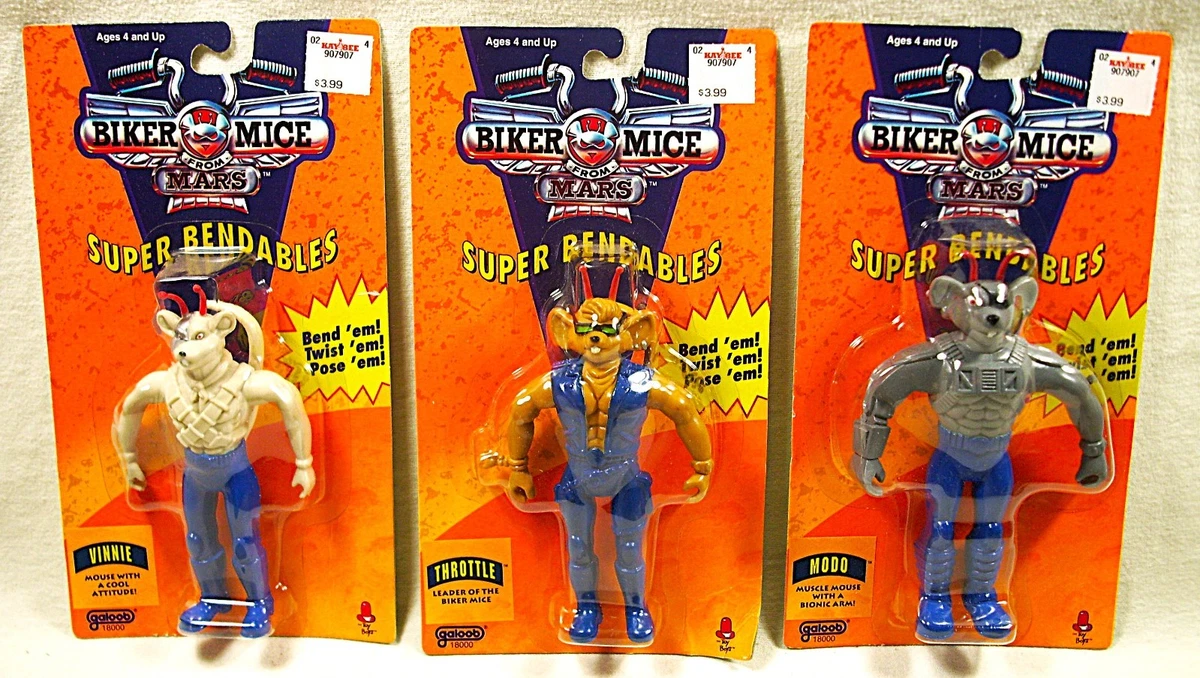 Gros Lot Figurines Biker Mice From Mars Galoob Vintage 1993 1994 - Avec Moto