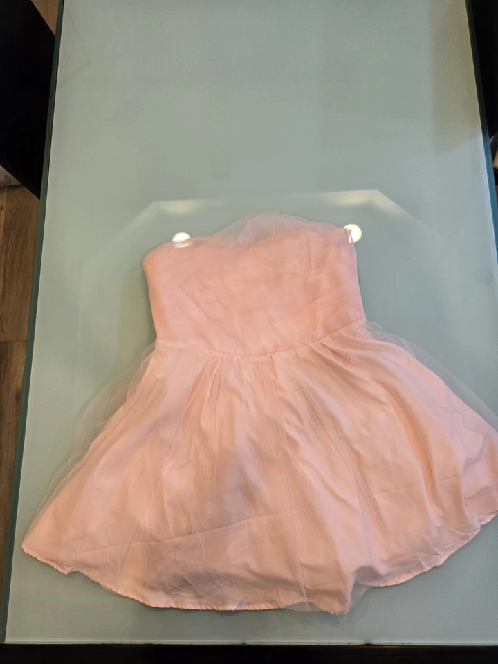 NY & Company Sweetheart Tulle Flare Dress Pink Size L - Image 3 of 4