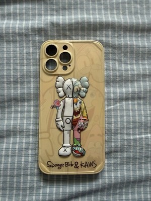 SpongeBob KAWS Beige Multicolor Cartoon Plastic Case for iPhone 13 Pro max
