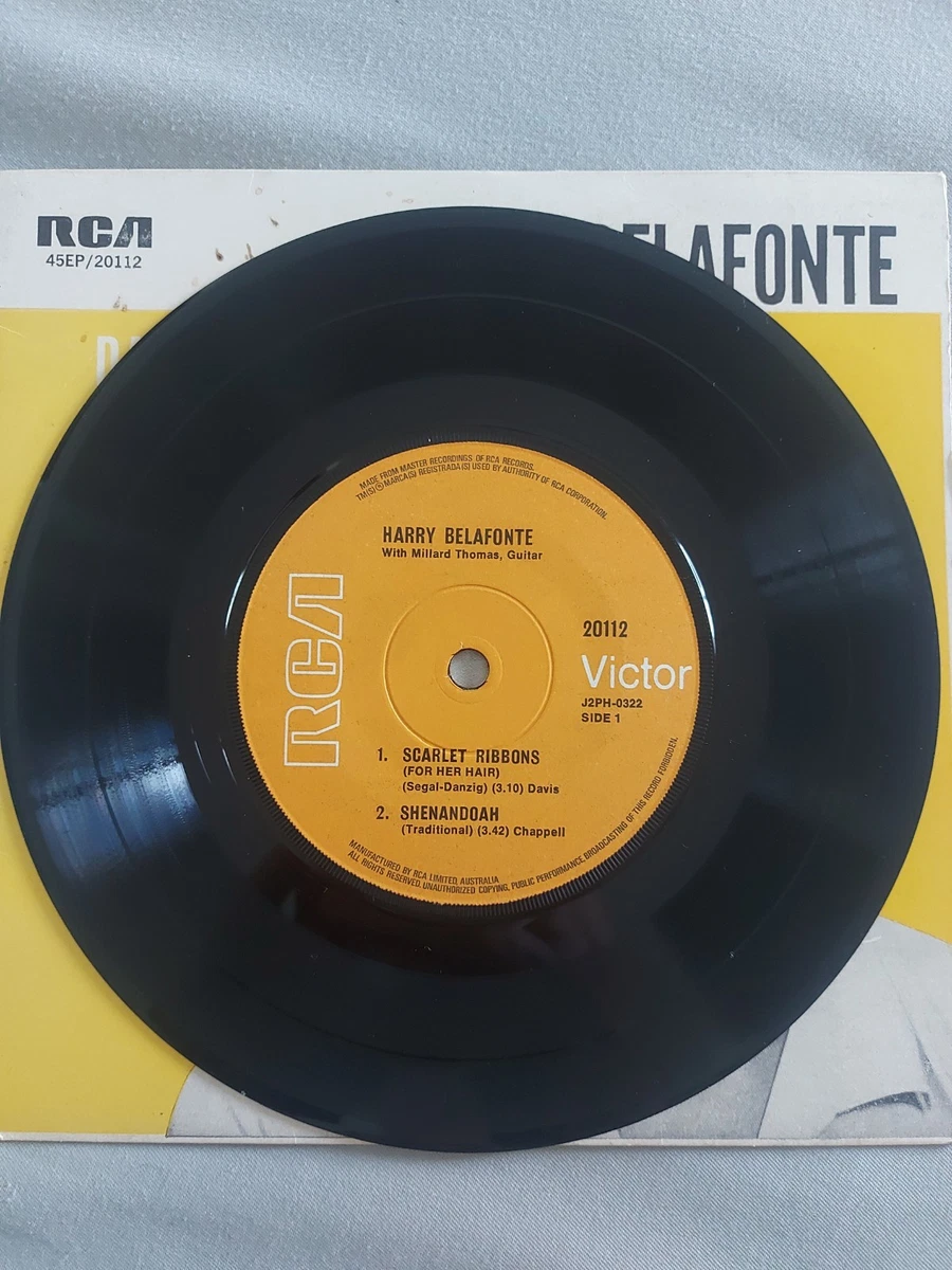 Harry Belafonte Danny Boy 4 Track EP RARE 7” Vinyl Single Record RCA Victor Aus.