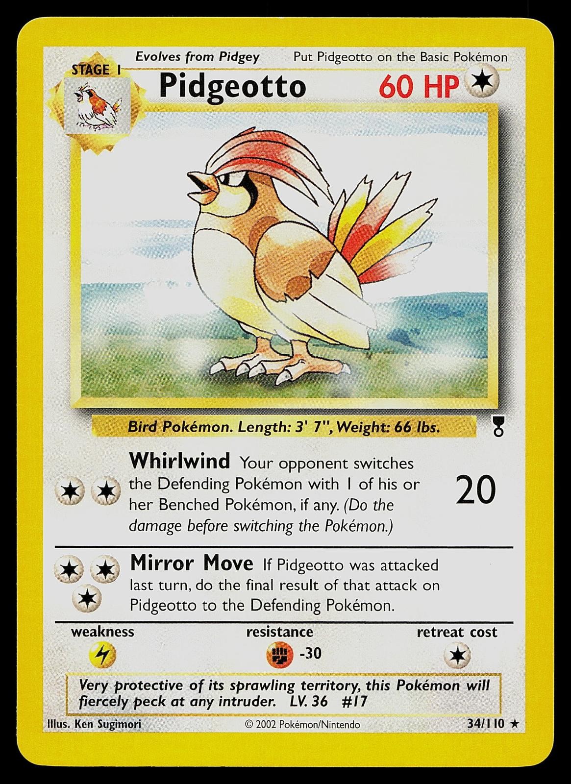 Pokemon Card - Pidgeotto Legendary Collection 34/110 Rare
