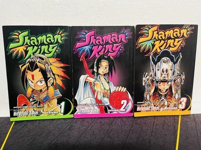 Shaman King Vol. 1, 2 & 3 Anime Manga 3 Books.  Pre Owned 