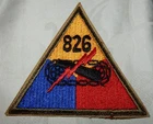 WW2 US ARMY 826th TANK BATTALION USA MILITARY PATCH BADGE GENUINE UNITED STATES