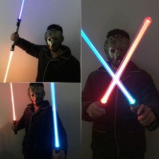 2Pcs Lightsaber Light Up Saber Retractable 7 Colors Changeable LED Light for Kid