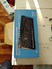 Teclado con cable USB Vision AZIO KB505U para fuente grande, tricolor nuevo en caja