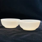 Vintage Glasbake White Milk Glass Cereal Soup Bowls USA 5" Set of 2