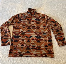 Eddie Bauer Aztec Southwestern Quest Fleece Mens L 1/4 Zip Long Sleeve Outdoors