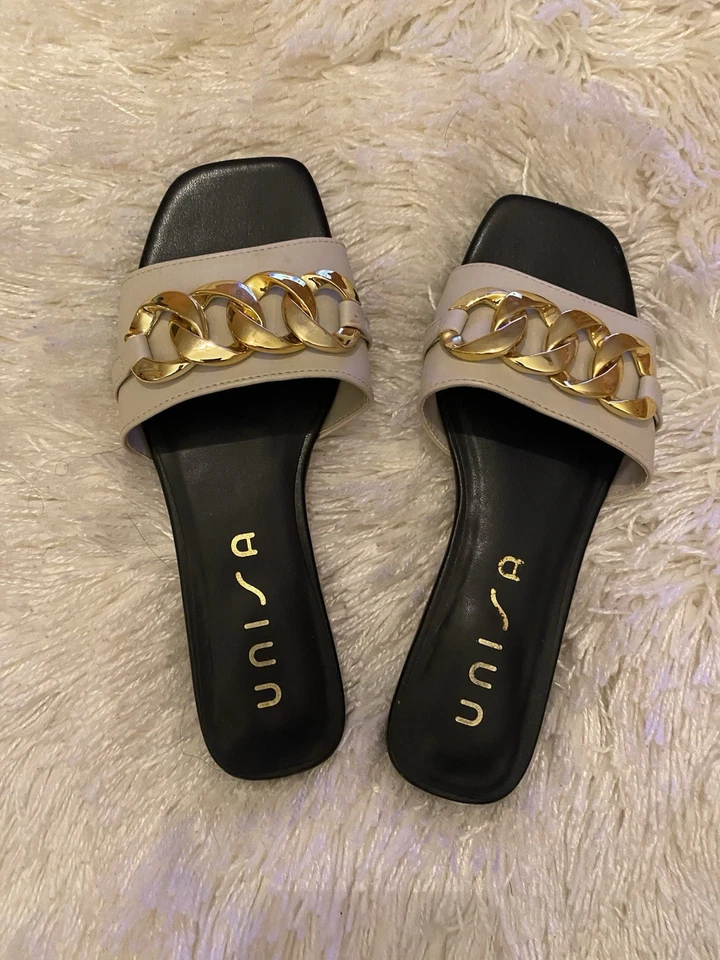 Unisa Marie Slingback Sandals, Women's Size 7M Black/ beige and gold - Imagem 3 de 4