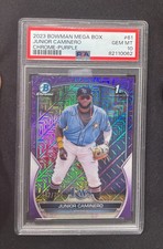 2023 Bowman Chrome Junior Caminero Purple Mega Box Mojo Refractor /250 PSA 10
