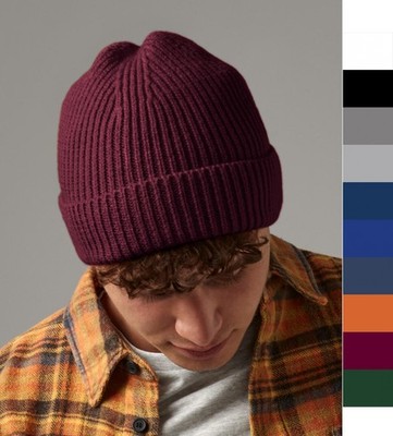 2er Pack Beechfield Herbst Winter Engineered Knit Ribbed Beanie Basic Mütze B380