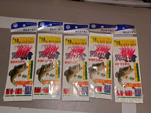 5 pack String Hook High Carbon Steel Fishing Hook Shrimp Luminous Bead Lure Bait