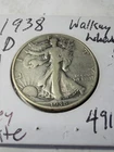 1938-D 50C Key Date Walking Liberty Half Dollar
