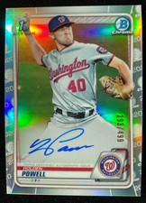 2020 Bowman Chrome Draft HOLDEN POWELL 1st Rookie SILVER REFRACTOR AUTO #/499 RC