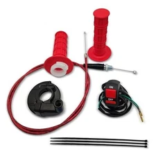 7/8 22mm Twist Throttle Accelerator Handle Grips,Mini Bike Throttle Cable Red