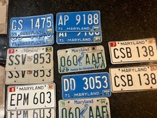 VTG Maryland License Plates 6 Pairs 1 Single Lot Of 13